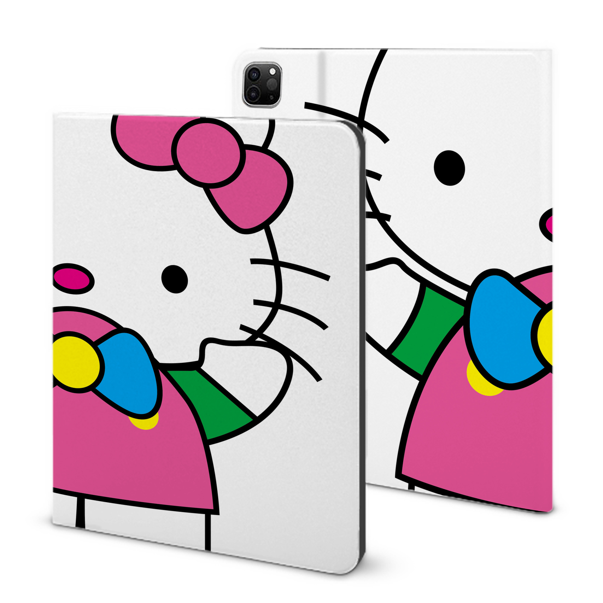（画像用） Hello Kitty ハローキティ IPad ケース ブック型 PUレザー TPU 耐衝撃 軽量 薄型 ペン収納なし 全面保護 IPad 各モデル対応